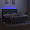 vidaXL Boxspringbett mit Matratze & LED Dunkelgrau 180x200 Produktbild-Vorschau 4