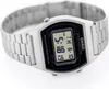 A close-up shot of a silver Casio digital watch with a metal band, displayed on a white background. Produktbild-Vorschau