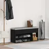 vidaXL Lavica na topánky čierna 102x30,5x45 cm Materiál na Náhľad obrázku produktu 3