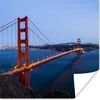 MuchoWow® Poster Golden Gate Bridge am Abend beleuchtet Produktbild-Vorschau 1
