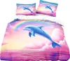 A bedding set featuring a dolphin and rainbow design. Náhled obrázku produktu