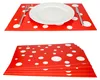 6x Tischset rot mit weißen Punkten Platzset Platzdeckchen Produktbild-Vorschau 1