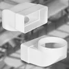 Two white plastic ventilation duct connectors are shown against a blurred background. Produktbild-Vorschau