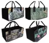 A collage of four different tote bags with tropical leaf patterns. Produktbild-Vorschau