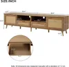 OKWISH Meuble TV en Rotin Naturel avec 2 Tiroirs et 2 Voir les images du produit 4