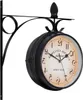 Oboustranné vintage nádražní hodiny - retro styl - 1 kus - Náhled obrázku produktu 2