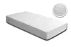A white fitted sheet or mattress protector is shown on a white background. Produktbild-Vorschau