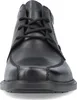 A close-up, front-facing view of a black leather shoe. Podgląd zdjęcia produktu