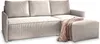 A light-colored sectional sofa with a throw blanket draped over the chaise. Produktbild-Vorschau