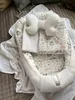 Waffelpique WEIß/ HASE Beige Babynestchen Unterlage 5 Tlg Produktbild-Vorschau 2