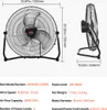 VEVOR Bodenventilator, 3 Gang, Windmaschine, 45 cm Produktbild-Vorschau 7