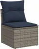 vidaXL 7-tlg. Garten-Sofagarnitur mit Kissen Grau Poly Produktbild-Vorschau 3