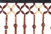 A close-up view of a beaded curtain made of wood. Produktbild-Vorschau