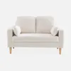 sweeek - 2-Sitzer-Sofa mit Bouclé Teddystoff und Holzbeinen Produktbild-Vorschau 2
