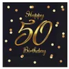50. GEBURTSTAG Servietten Schwarz Gold Happy Birthday Party Produktbild-Vorschau 3
