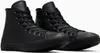 A pair of black high-top Converse Chuck Taylor sneakers. Produktbild-Vorschau