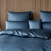 elegante Mako-Satin-Bettwäsche-Garnitur Stars Farbe Navy Produktbild-Vorschau 4