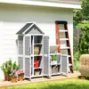 Outsunny 2 in 1 Gartenschrank Holz, Geräteschuppen mit Produktbild-Vorschau 2