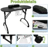 UISEBRT Skladací manikúrový stôl 98x44 x77 cm s prachovým Náhľad obrázku produktu 6