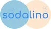 Two overlapping circles with the word "sodalino" written in blue letters. The left circle is light blue and the right circle is light peach. Small bubbles are depicted above the word in both circles. Produktbild-Vorschau