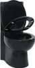A black toilet with the lid and seat up, shown from a front-diagonal angle against a white background. Náhľad obrázku produktu