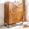 Massives Highboard SCORPION 120cm braun Mangoholz Sideboard Produktbild-Vorschau 1