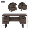 Merax Schreibtisch 135x54 cm – Walnussoptik, Arbeitstisch Produktbild-Vorschau 7