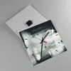 Wanduhr - Quadrat - Glasuhr - Abstraktion Schwarz Weiß - Produktbild-Vorschau 2