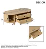 MODFU Couchtisch Rund,Wohnzimmertisch mit 2 Schubladen und Produktbild-Vorschau 7