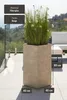 VIVANNO Pflanzkübel Fiberglas BLOCK Säule, Streifenbeige Produktbild-Vorschau 3