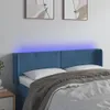 vidaXL LED Kopfteil Dunkelblau 147x16x78/88 cm Samt Produktbild-Vorschau 2