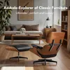 Drehbarer Relaxsessel mit Hocker, schwarzes Kunstleder, Produktbild-Vorschau 10