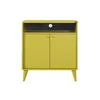 A yellow cabinet with two doors and an open shelf on top, set against a white background. Anteprima dell’immagine prodotto