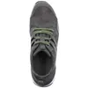 A top-down view of a single grey shoe with green laces. Produktbild-Vorschau
