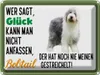 vianmo Blechschild 30x40 cm Glück nicht anfassen Bobtail Produktbild-Vorschau 1