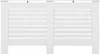 A white radiator cover with horizontal slats. Podgląd zdjęcia produktu