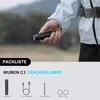 A person holding a flashlight outdoors. Produktbild-Vorschau