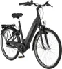 A black electric bicycle is shown against a white background. Produktbild-Vorschau