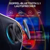A close-up view of a gaming chair's speaker with graphic overlays illustrating audio features and text descriptions. Náhled obrázku produktu