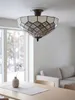 Clayre & Eef Deckenlampe Tiffany Ø 41x24 cm Grau Glas Produktbild-Vorschau 4