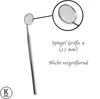 A dental mirror with a magnified view and descriptive text. Produktbild-Vorschau