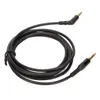A coiled black audio cable with two 3.5mm jack connectors, one straight and one angled. Náhled obrázku produktu