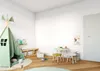 A child's playroom with a teepee, small table and chairs, and storage shelves. Produktbild-Vorschau