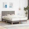 vidaXL Bettrahmen mit Kopfteil Taupe 160 x 200 cm Stoff Produktbild-Vorschau 2