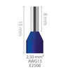 Aderendhülsen 2,50mm² (blau), isoliert, 25 Stück Produktbild-Vorschau 2