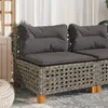 vidaXL Gartensofa ohne Armlehnen mit Kissen Grau Poly Produktbild-Vorschau 2