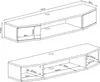 Two diagrams of a TV wall shelf with dimensions indicated. Anteprima dell’immagine prodotto