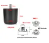 A product image showing furniture feet and related hardware with dimensions and labels. Produktbild-Vorschau
