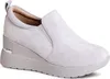 A single grey wedge shoe is shown against a white background.