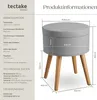 tectake® Sitzhocker mit Stauraum Yara in Leinenoptik Produktbild-Vorschau 7